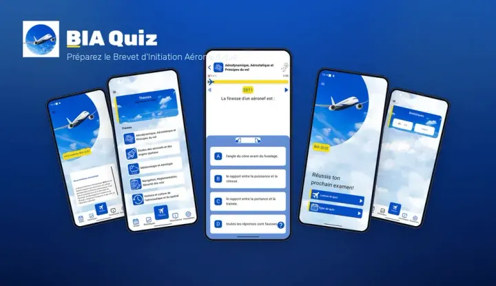 Application BIA QUIZ — App de révision du Brevet d'Initiation Aéronautique (annales 1999-2025), reprise et modernisée pour l'association COLIBRI.