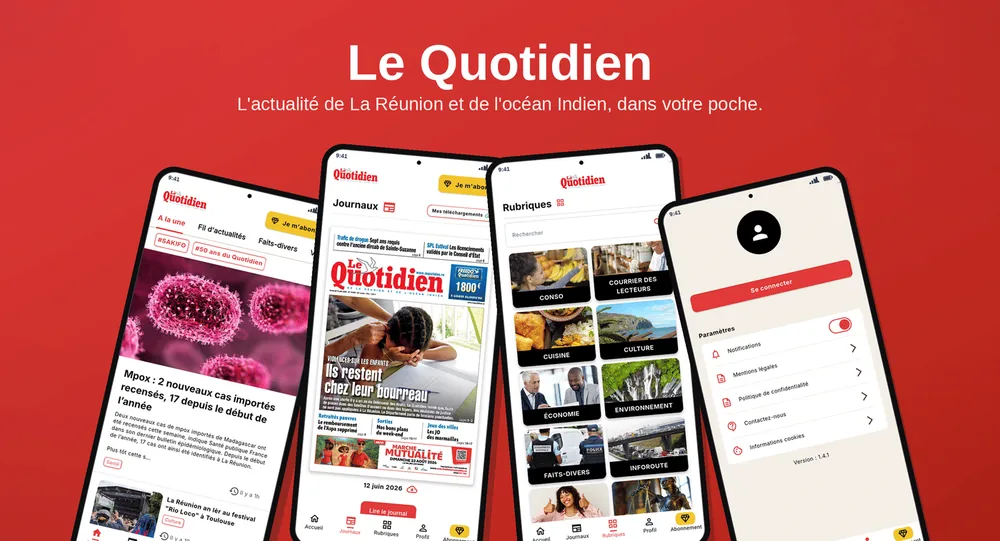 Application Le Quotidien — Application mobile officielle du grand journal d'actualité de La Réunion.
